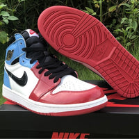 Sneakers, Blue Red Colorway, Patent Leather Footwear, Lace Up Design, Casual Gift for Sneaker Fans