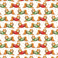 Dog Sweater Gift Wrap, Shiba Inu Christmas Wrapping Paper, Adorable Holiday Wrapping Paper, Dog Lover Xmas Gift Wrap Roll, Festive Pet Paper