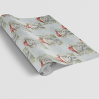Watercolor Holiday Gift Wrap, Christmas Elephant Wrapping Paper, Adorable Elephant Gift Wrap Roll, Baby Animal Wrapping Paper, Xmas Gift Wrap