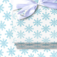 Winter Wonderland Gift Wrap, Light Blue Snowflake Wrapping Paper, Blue Snowflake Present Paper, Holiday Wrapping Paper, Christmas Gift Wrap