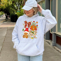 Adorable Gingerbread House Holiday Hooded Sweatshirt, Gingerbread Man Christmas Hoodie, Comfy Xmas Cookie Pullover, Sweet Winter Present for Her