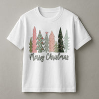Boho Pine Forest Graphic Tee, Merry Christmas Tree T-Shirt, Festive Holiday Season T-Shirt, Botanical Winter Tree Shirt, Christmas T-Shirt