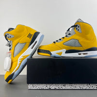 High Top Sneakers, Yellow White Colorway, Leather Footwear, Lace Up Design, Casual Gift for Sneaker Fans