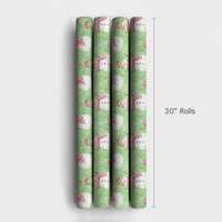 Watercolor Snowmen Gift Wrap, Snowman Christmas Wrapping Paper, Pink Plaid Holiday Wrapping Paper, Adorable Winter Xmas Gift Wrapping Paper