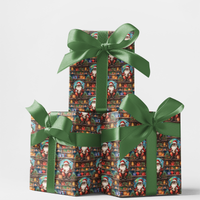 Black Santa Gift Wrap, African American Santa Wrapping Paper, Comfy Christmas Paper, Holiday Present Wrapping Paper, Festive Xmas Gift Wrap