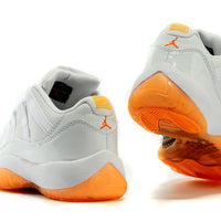 Low Top Sneakers, White Orange Colorway, Lace Up Design, Casual Gift for Sneaker Fans