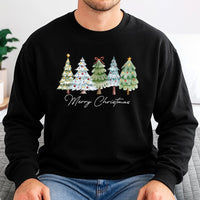 Watercolor Xmas Tree Sweatshirt, Merry Christmas Tree Sweatshirt, Festive Holiday Sweatshirt, Adorable Winter Graphic Crewneck, Holiday Present