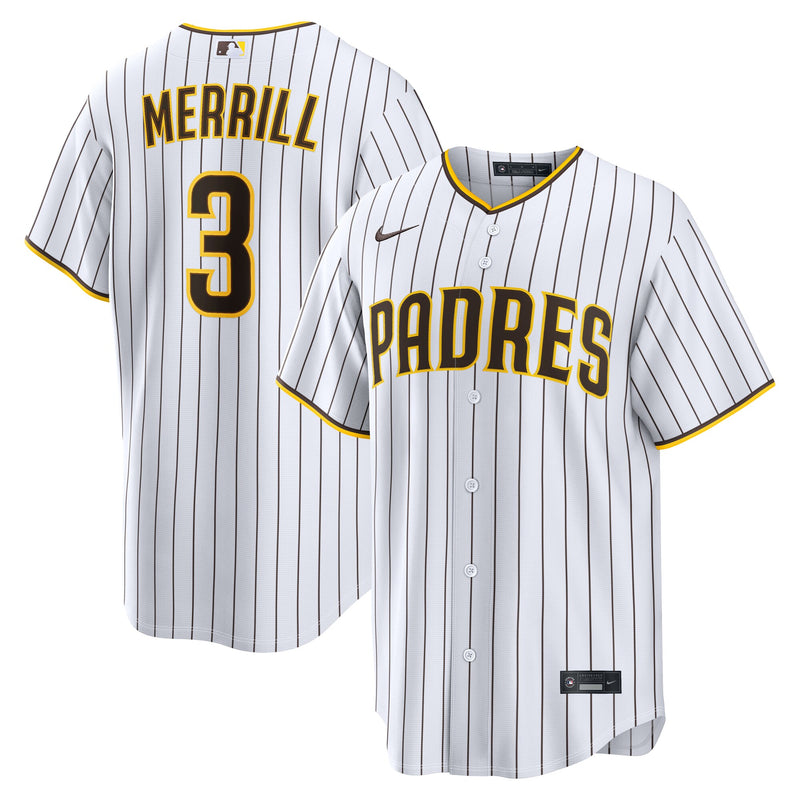 San Diego Padres Jackson Merrill White Home Replica Player Jersey