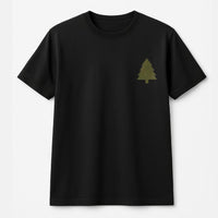 Minimalist Evergreen Pine Graphic Tee, Christmas Tree T-Shirt, Vintage Winter Holiday Forest Shirt, Comfy Rustic Farmhouse Xmas Graphic Tee