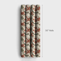 Bow and Arrow Holiday Gift Wrap, Vintage Santa Archer Wrapping Paper, Pine Holly Christmas Wrapping Paper, Antique Archer Gift Wrap Roll