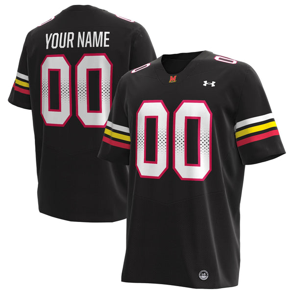 Maryland Terrapins Custom Replica Football Jersey - Black