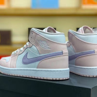 Mid Top Sneakers, Purple Pink Colorway, Lace Up Design, Casual Gift for Sneaker Fans