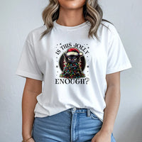 Grumpy Kitty Xmas Lights T-Shirt, Humorous Black Cat Christmas Shirt, Holiday Cat Lover Graphic Tee, Adorable Spooky Cat Shirt, Christmas Pet Present