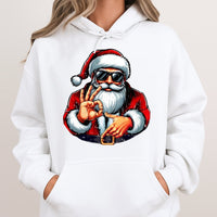 Humorous Meme Santa Sweatshirt, Cool Santa Hoodie, Holiday Graphic Hooded Pullover, Unisex Christmas Sweater, Winter Santa Claus Present
