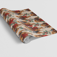 Holly Scarf Dog Gift Wrap Paper, Bloodhound Christmas Wrapping Paper, Festive Holiday Wrapping Paper Roll, Dog Lover Xmas Gift Wrap