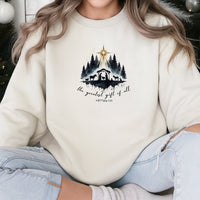 The Greatest Present of All Christian Crewneck, Nativity Sweatshirt, Bible Verse Faith Sweater, Religious Christmas Present for Believers