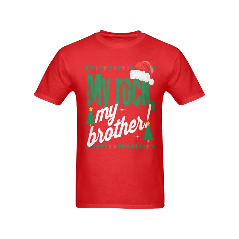 Holiday Brother Graphic Tee, My Brother My Rock Christmas T-Shirt, Xmas Brother Shirt, Adorable Winter Sibling Tee, Christmas Present for Brothers