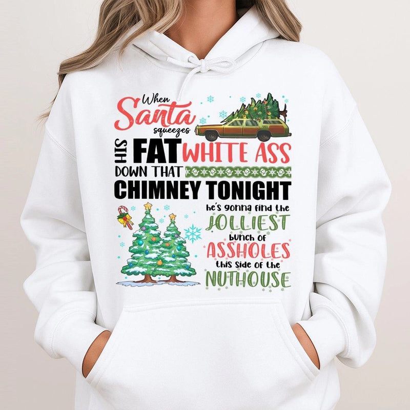 Retro Holiday Quote Sweatshirt, Humorous Christmas Movie Hoodie, Nostalgic Xmas Film Pullover Hoodie, Winter Movie Night Hooded Sweatshirt