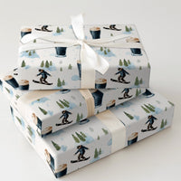 Winter Sports Stout Gift Wrap, Snowboarder Beer Wrapping Paper, Snowy Pines Drinks Wrapping Paper, Craft Beer Lover Christmas Wrapping Paper