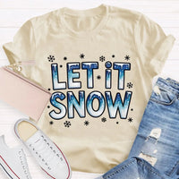 Snowflake Winter T-Shirt, Let It Snow Christmas Shirt, Retro Holiday Graphic Tee, Comfy Xmas Shirt, Christmas Present for Women and Men