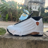 High Top Sneakers, White Gold Colorway, Lace Up Design, Casual Gift for Sneaker Fans