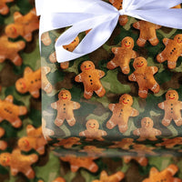 Camouflage Cookie Christmas Gift Wrap, Gingerbread Camo Wrapping Paper, Humorous Holiday Wrapping Paper, Military Pattern Gift Wrap Roll