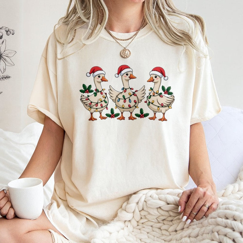 Humorous Silly Goose Holiday Shirt, Christmas Goose T-Shirt, Adorable Animal Xmas Graphic Tee, Festive Matching Family T-Shirt, Holiday Humor Tee