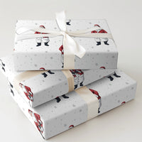 Vintage Christmas Gift Wrap, Classic Santa Claus Wrapping Paper, Red and White Holiday Wrapping Paper, Traditional Xmas Wrapping Paper Roll