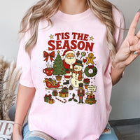 Santa Claus Snowman Graphic T-Shirt, Tis the Season Christmas Shirt, Retro Holiday Party Tee, Festive Family Tee, Unisex Xmas Present