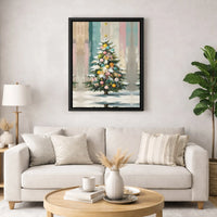 Whimsical Painted Holiday Canvas, Pastel Christmas Tree Canvas, Colorful Xmas Tree Canvas, Festive Seasonal Home Decor, Winter Holiday Present