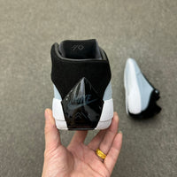 Low Top Basketball Shoes, Blue Black Gray Colorway, Suede Footwear, Lace Up Design, Casual Gift for Shoe Lovers