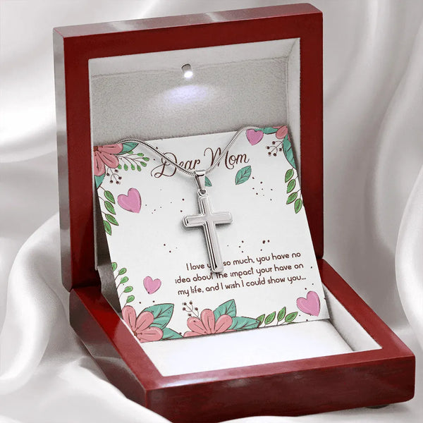 Stainless Steel Cross Pendant, Cross Necklace for Mom, Luxury Snake Chain Faith Necklace, Meaningful Religious Christmas Pres