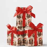 Festive Dog Holiday Wrapping Paper, Basset Hound Christmas Wrapping Paper, Adorable Basset Hound Gift Wrap, Dog Lover Xmas Gift Wrapping Paper