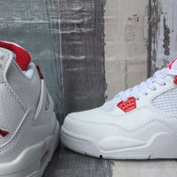 Sneakers, White Red Colorway, Lace Up Design, Casual Gift for Sneaker Fans