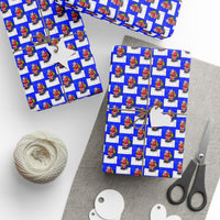 Monocle Santa Claus Gift Wrap, Top Hat Santa Wrapping Paper, Whimsical Christmas Wrapping Paper, Vintage Holiday Gift Wrap Roll, Xmas Paper