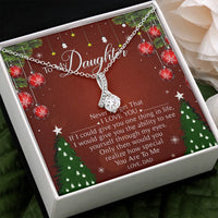 Cubic Zirconia Beauty Pendant Necklace, To My Daughter Necklace from Dad, 14k White Gold Finish Jewelry, Daughter Christmas Present Necklace