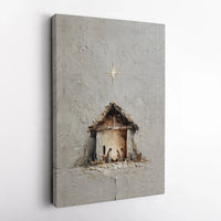 Textured Religious Holy Family Wall Art, Nativity Scene Canvas Print, Christian Christmas Canvas Decor, Faithful Holiday Home Present