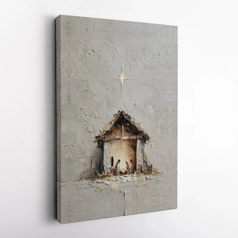 Textured Religious Holy Family Wall Art, Nativity Scene Canvas Print, Christian Christmas Canvas Decor, Faithful Holiday Home Present