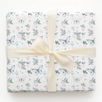 Pine Branch Holiday Gift Wrap, Pastel Butterfly Christmas Wrapping Paper, Whimsical Butterfly Wrapping Paper, Winter Ornament Present Paper