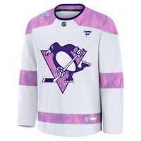 Pittsburgh Penguins White Hockey Fights Cancer Survivor Practice Jersey