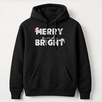Santa Hat Holiday Hoodie, Merry and Bright Christmas Hoodie, Festive Winter Sweatshirt, Matching Couple Xmas Hoodie, Adorable Holiday Present