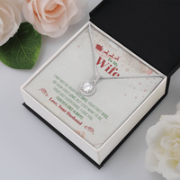 Cubic Zirconia Pendant Necklace, Eternal Hope Necklace for Wife, White Gold Pendant Necklace, Romantic Christmas Jewelry Present for Her