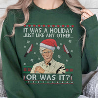 Serial Killer Holiday Sweater, True Crime Ugly Christmas Sweatshirt, Humorous Murder Mystery Crewneck, Retro True Crime Sweatshirt, Fan Present
