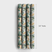 Christmas Dog Gift Wrap, Yellow Labrador Tree Wrapping Paper, Watercolor Puppy Wrapping Paper, Holiday Pet Gift Wrap, Dog Lover Present Wrap