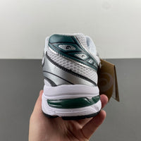 Low Top Sneakers, White Green Silver Colorway, Lace Up Design, Casual Gift for Sneaker Fans
