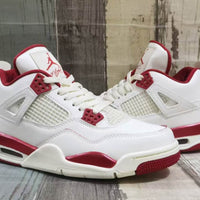 Mid Top Sneakers, Red Colorway, Lace Up Design, Casual Gift for Sneaker Fans