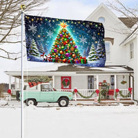 Double Sided Holiday Plaid Flag, Merry Christmas Tree House Flag, Winter Season Outdoor Garden Flag, Xmas Porch Yard Home Decor