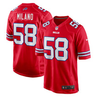 Buffalo Bills Matt Milano Red Alternate Game Jersey
