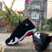 Sneakers, Black Red Colorway, Lace Up Design, Casual Gift for Sneaker Fans