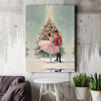 Ballerina and Prince Christmas Canvas Print, Nutcracker Ballet Canvas Art, Holiday Tree Wall Art, Christmas Ballet Canvas, Dance Lover Present